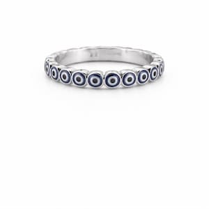 Anello impilabile in argento con protezione continua contro il malocchio – Protezione continua contro la luce blu.