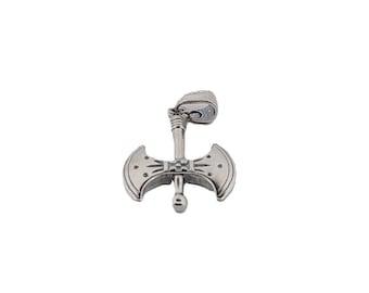 Silber Doppelaxt Minoischer Stil Anhänger, Altgriechisches Design