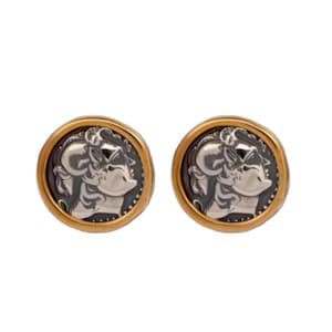 Alexander the Great Coin Cufflinks, Silver and Gold Plated, Greek Historical Design, Greek Coin Cufflinks, Antique Cufflinks,Men&#39;s Cufflinks
