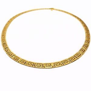 18K vergoldete Sterling Silber griechische Schlüssel Halskette, Meander Design