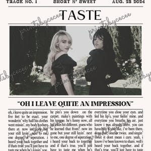 Sabrina Carpenter Short n&#39; Sweet Retro Newspaper Print Posters  || 5x digital prints