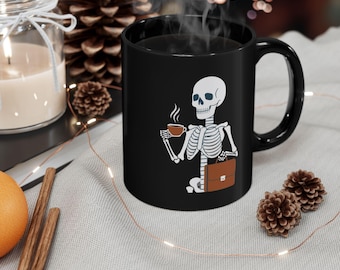 Skeleton Coffee Mug – Geeky Skull Design, Halloween Drinkware