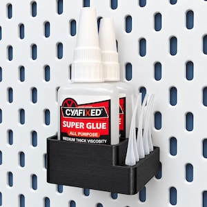 SKADIS Pegboard Holder for CYAFIXED Super Glue Bottles & Applicator Tips