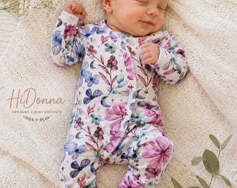 Pelele floral Moon & Wildflower, conjunto bohemio de ensueño para bebé, ropa de estar suave para recién nacidos y niños pequeños.