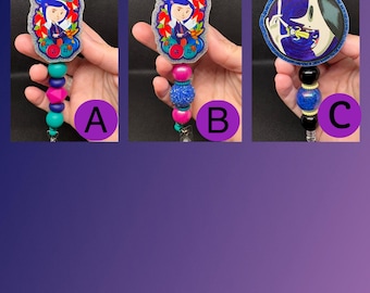Coraline inspired badge reels. This listing is for ONE badge reel of your choice that’s pictured. Coraline, wybie, the other mother, cat