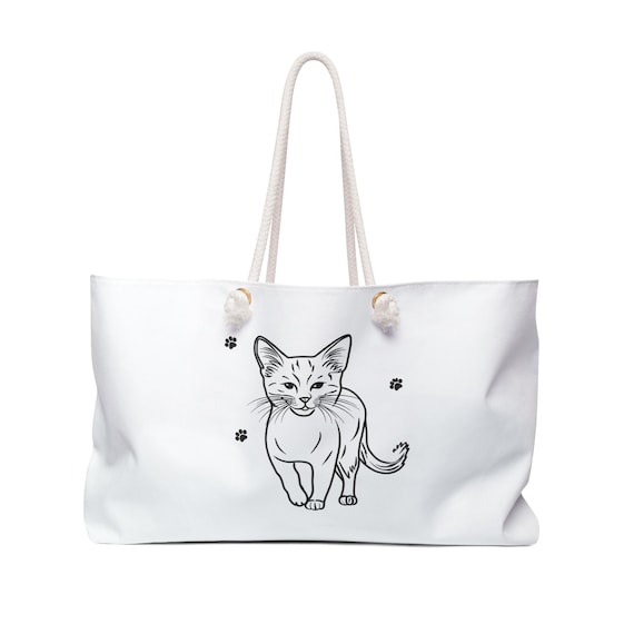 Cat Print Weekender Bag: Stylish Travel Bag for Pet Lovers  display picture 3