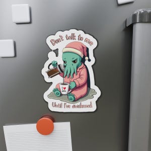 Sleepy Cthulhu Magnet | Funny Lovecraftian Die-Cut Fridge Art