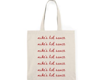 Borsa tote naturale Mike's Hot Sauce, elegante shopper riutilizzabile, regalo di compleanno, borsa della spesa ecologica, accessorio essenziale per la cucina, idea regalo unica