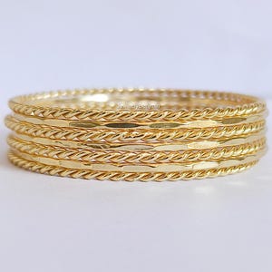 Set of 7 Bangles* Stacking Bangles* Gold Plated Bangle* 7 Day Bangles* Round Bangles* Hand Bangles* Marvelous Bangles* Gold Plated Jewelry
