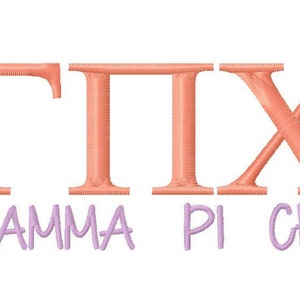 Gamma Pi Chi sorority Machine Embroidery Design Greek Instant download rush week little big sister gift daughter college university monogram