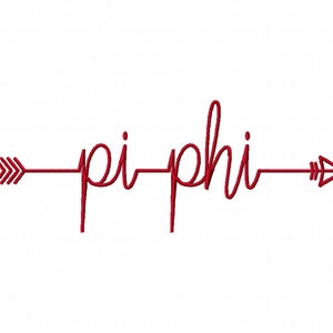 Pi Phi sorority Arrow Machine Embroidery Design Greek Instant download shirt rush week little big sister gift daughter college