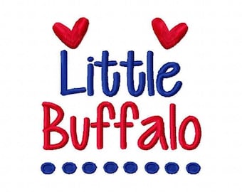 Little Buffalo Machine Embroidery Design 4x4 5x7 6x10 Team Instant Download Basketball Football Sports baby little girl boy