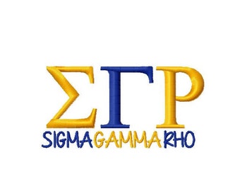 Sigma Gamma Rho sorority Machine Embroidery Design Greek Instant download rush bride shower gift daughter college university monogram