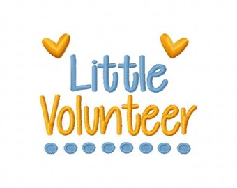 Little Volunteer Machine Embroidery Design 4x4 5x7 6x10 Team Instant Download Basketball Football Sports baby little girl boy
