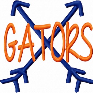 Gators Cross Arrows Machine Embroidery Design 4x4 5x7 6x10 Florida High School Team Instant Download Basketball Football Baseball Softball