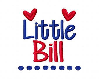 Little Bill Machine Embroidery Design 4x4 5x7 6x10 Team Instant Download Basketball Football Sports baby little girl boy