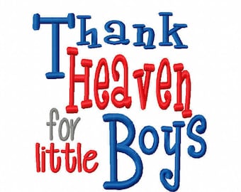 Thank Heaven for little Boys 4x4 5x7 6x10 Bible verse Machine Embroidery Design Instant Download baby shower gift boy newborn nursery infant