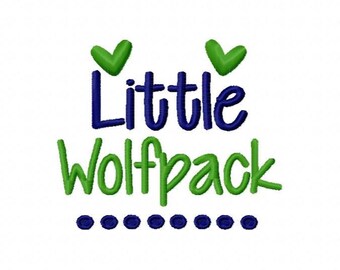 Little Wolfpack Machine Embroidery Design Halloween Instant Download 4x4 5x7 6x10 baby shower boy girl first bib