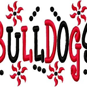 Bulldogs Machine Embroidery Design Instant Download Monogram 4x4 7x5 10x6 High School Team Basketball Football Baseball Softball Sports