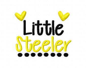 Diseño de bordado a máquina Little Steeler 4x4 5x7 6x10 Equipo Descarga instantánea Baloncesto Fútbol Deportes bebé niña niño