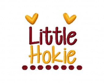 Diseño de bordado a máquina Little Hokie 4x4 5x7 6x10 Equipo Descarga instantánea Baloncesto Fútbol Deportes bebé niña niño