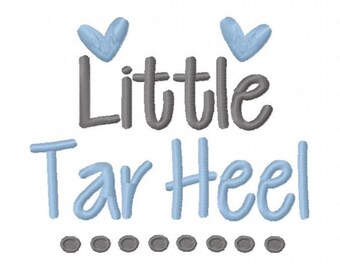 Little Tar Heel Digital Machine Embroidery Design Instant Download 4x4 5x7 6x10 baby shower boy girl first bib gift