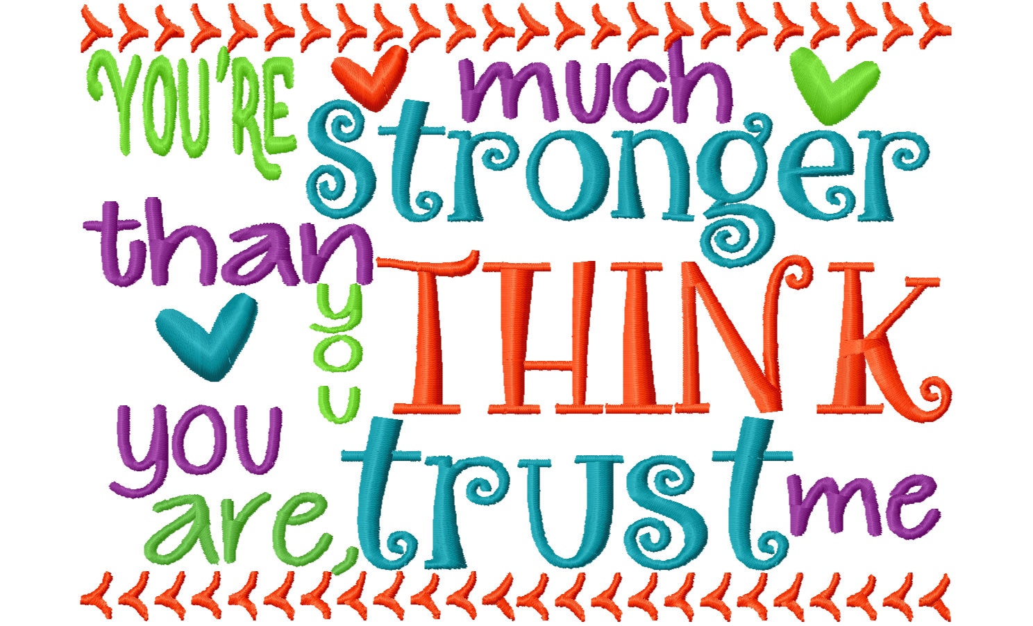 Youre much stronger than you think you are 7x5 10x6 Machine Etsy