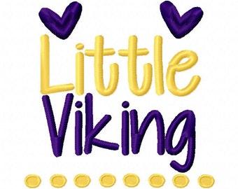 Diseño de bordado a máquina de Little Viking, 4 x 4, 5 x 7, 6 x 10, descarga instantánea para equipos de baloncesto, fútbol, deportes, bebé, niña y niño.