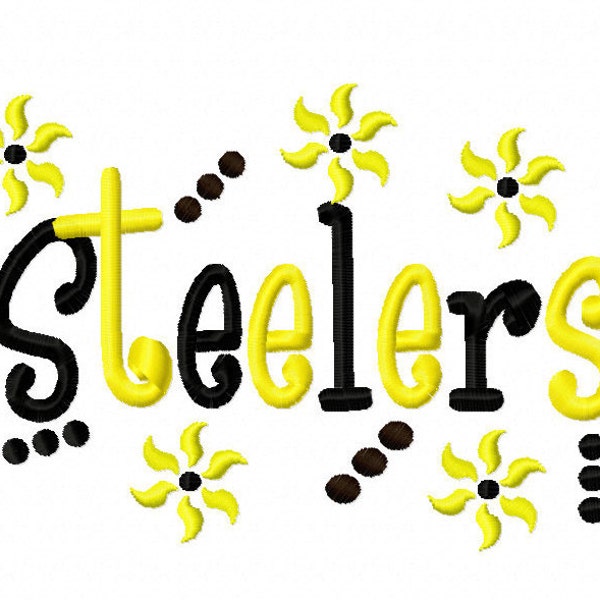 Steelers Machine Embroidery Design 4x4 7x5 10x6 Pittsburg PA Team Instant Download Basketball Football Baseball Sports