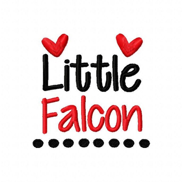 Little Falcon Machine Embroidery Design 4x4 5x7 6x10 Team Instant Download Basketball Football Sports baby little girl boy