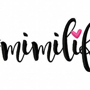 Mimi Life #mimilife Machine Embroidery Design Digital Instant Download hashtag Mimi Monogram Grandparent monogram