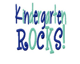 Diseño de bordado a máquina Kindergarten Rocks 4x4 5X7 6x10 Descarga instantánea Camiseta de escuela primaria Camiseta para niña y niño Primer día
