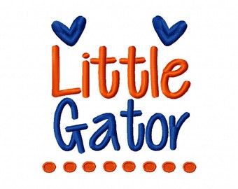 Little Gator Machine Embroidery Design 4x4 5x7 6x10 Team Instant Download Basketball Football Sports baby little girl boy