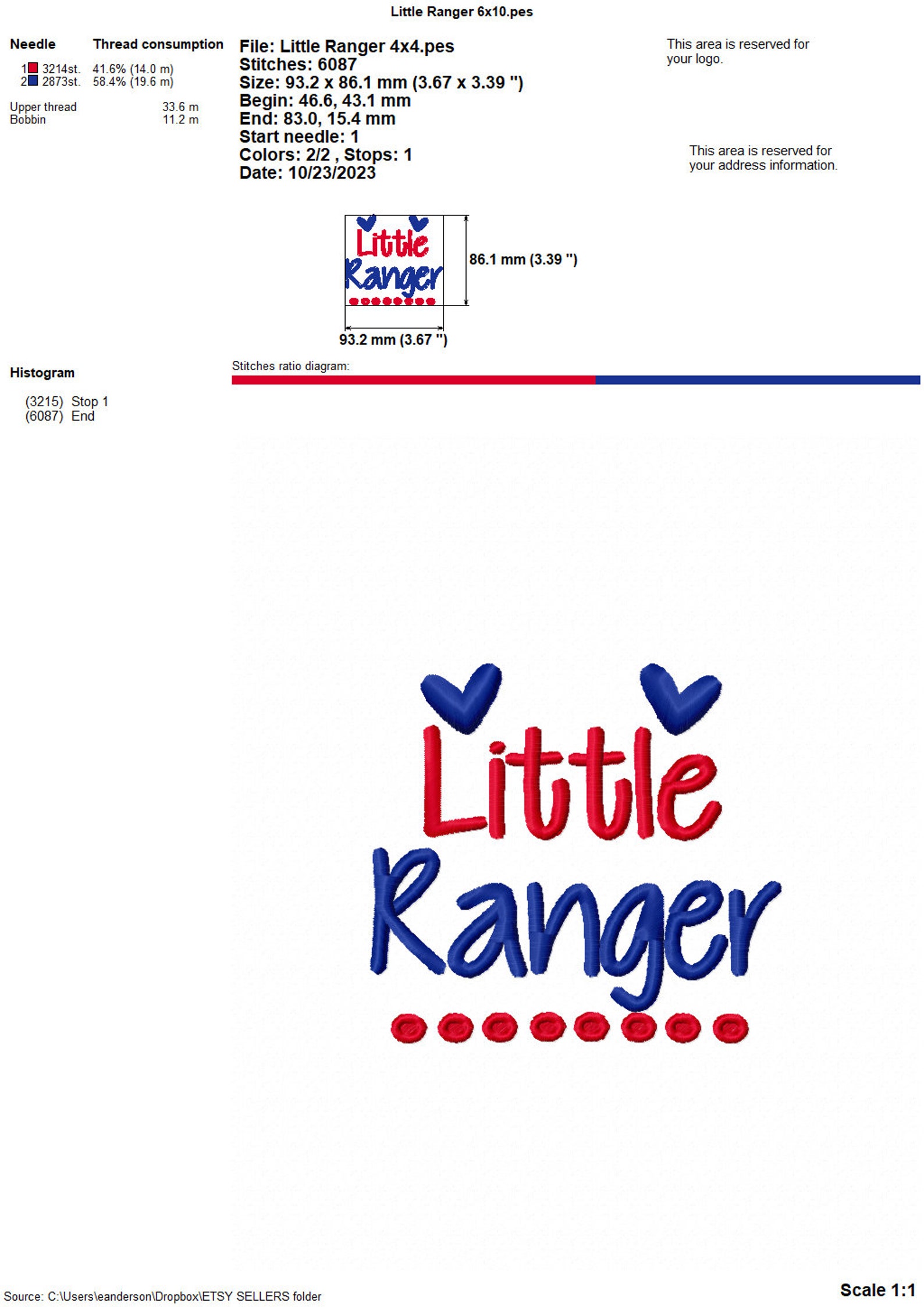 Little Ranger Pattern Little Ranger Machine Embroidery Design 4x4 5x7 6x10 Team Instant ...