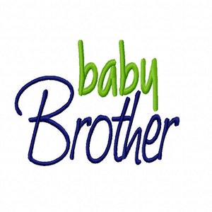 Baby Brother Machine Embroidery Design 4x4 5x7 Instant Download little brother bro baby shower gift newborn sibling newborn boy