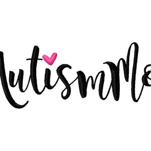 Mamma autistica #AutismMom Disegno per ricamo a macchina Download immediato Monogramma mamma Monogramma madre Festa della mamma Hashtag mamma consapevolezza monogramma