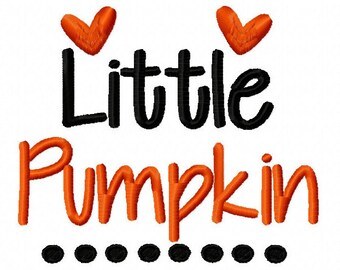 Little Pumpkin Machine Embroidery Design Halloween Instant Download 4x4 5x7 6x10 baby shower autumn fall boy girl first bib