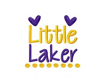 Little Laker Machine Embroidery Design 4x4 5x7 6x10 Team Instant Download Basketball Football Sports baby little girl boy