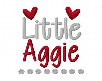 Diseño de bordado a máquina digital Little Aggie 4x4 5x7 6x10 Equipo Descarga instantánea Baloncesto Fútbol Deportes bebé niña niño