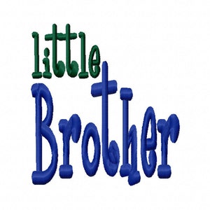 Little Brother Machine Embroidery Design 4x4 5x7 6x10 Instant Download baby bro shirt bib hat sibling baby shower gift newborn twins lil