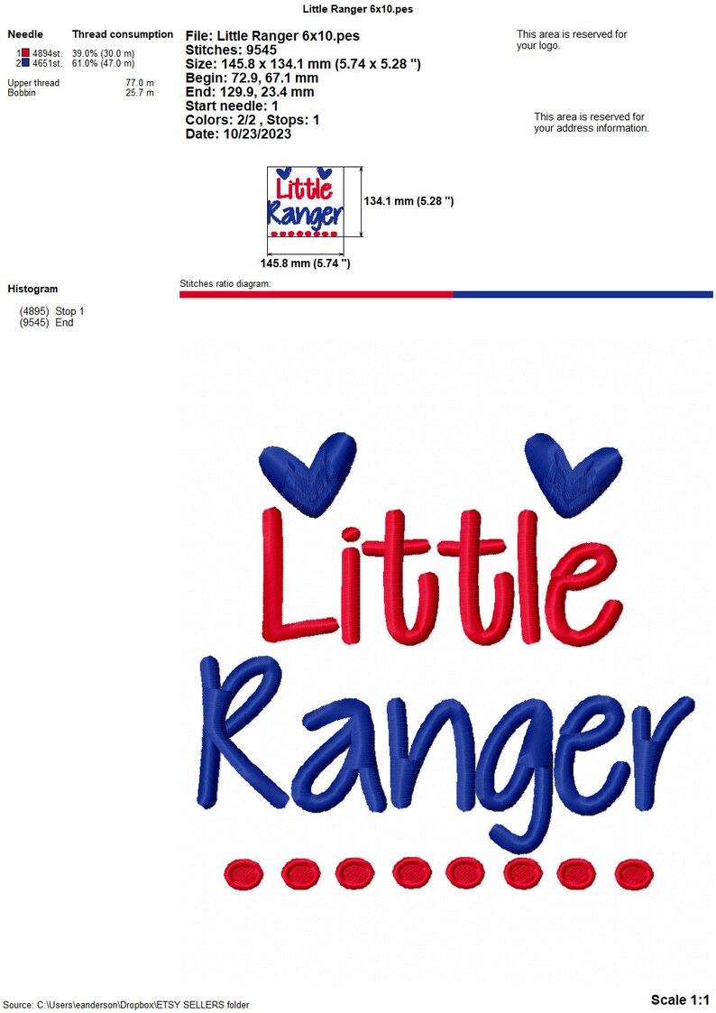 Little Ranger Machine Embroidery Design 4x4 5x7 6x10 Team Instant ...