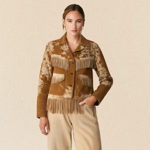 Custom Rindsleder Fransen Lederjacke: Western Style, Handgemacht