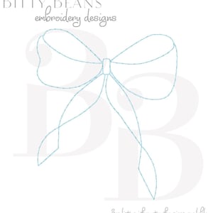 Lazo bordado con punto de frijol - Diseño de cola larga Blackwell (Descarga digital)