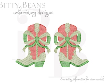 Girly Cowboy Boots Stickdatei: Swirlie Sketch (Digitaler Download)