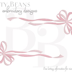 Embroidery Bow Frame: Long Tail, Satin Stitch (Digital Download)