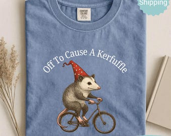 Off To Cause A Kerfuffle Shirt, Funny Opossum T-Shirt, Opossum Meme Shirt, Mental Health Tee, Sarcastic Humor Sweatshirt, Animal Lover Gift