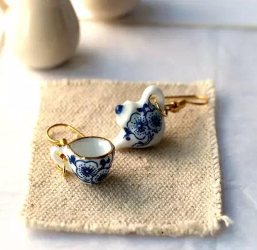 FREE Delivery Charming Dangle Teapot and Tea Cup Earrings Whimsical ...