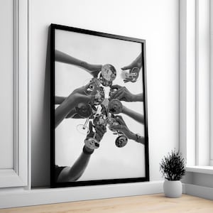 Cheers Poster, Bar Cart Print, Toasting Glasses Print, Black and White, Cocktail Wall Art, Teen Dorm Room Decor, ready to Hang