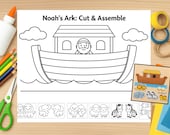 Noah’s Ark Cut and Paste Activity | Bible Craft for Kids | Printable Christian Worksheet | Sunday School Activity
