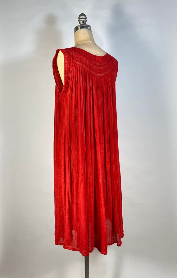 Vintage 1970’s-80’s cherry red lightweight cotton… - image 5